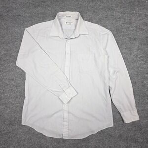 LANVIN Paris Dress Shirt Men's 16.5 34 / 35 Blue-Gray Poly-Cotton Blend *Pits